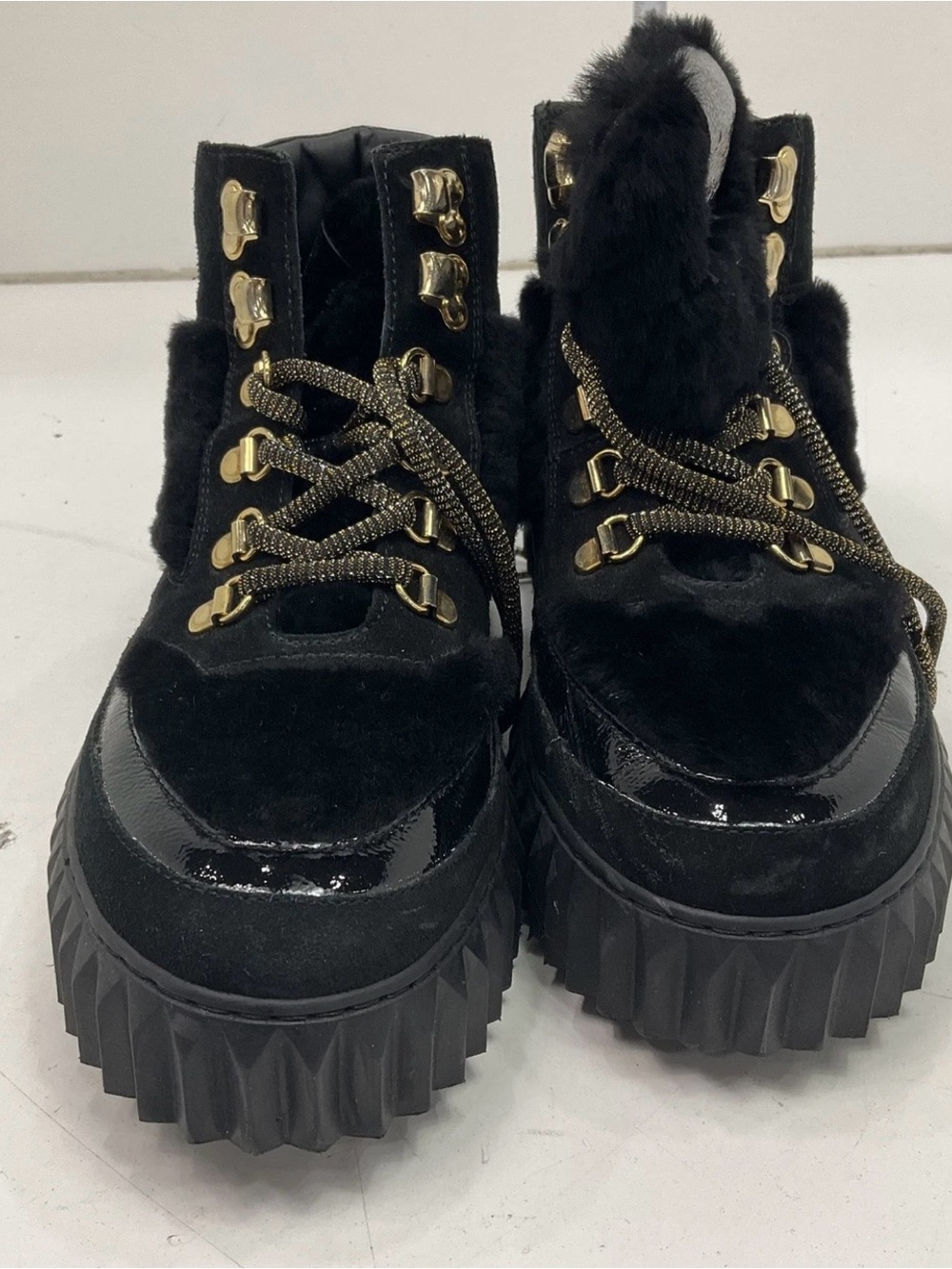 Voile Blanche Eva Hike Shearling Platform Boots Black EU 38 US 7.5